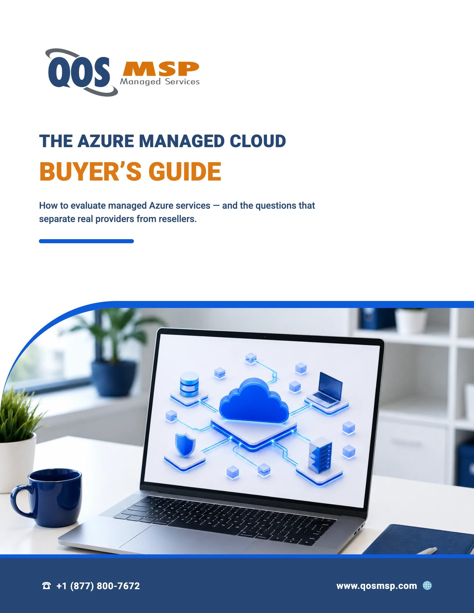 Cover of the Azure Managed Cloud Buyer's Guide by QOS MSP