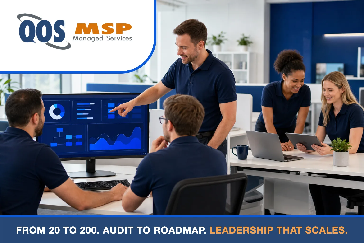 QOS IT team supporting a growing Indianapolis business under fractional CIO leadership