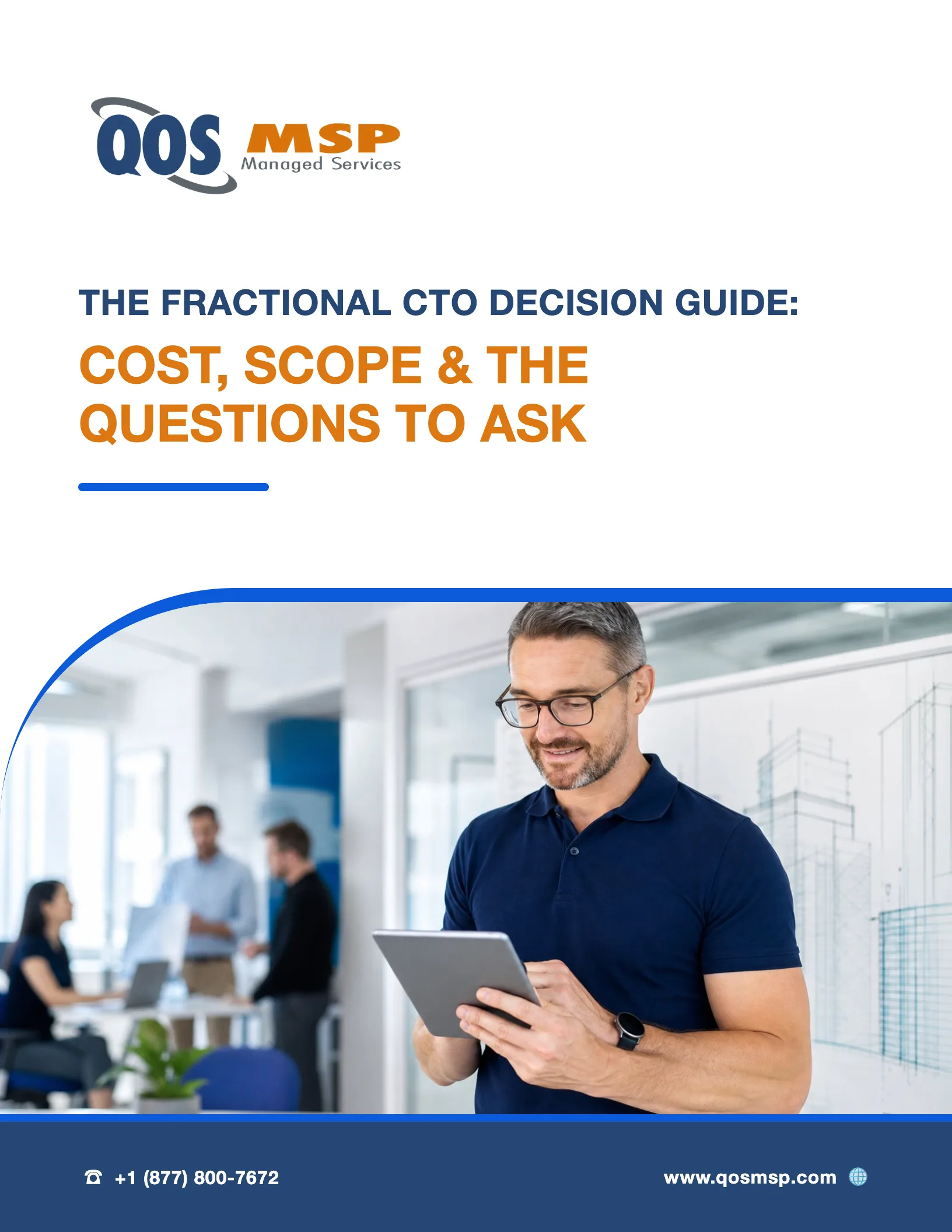 Cover of The Fractional CTO Decision Guide from QOS MSP.