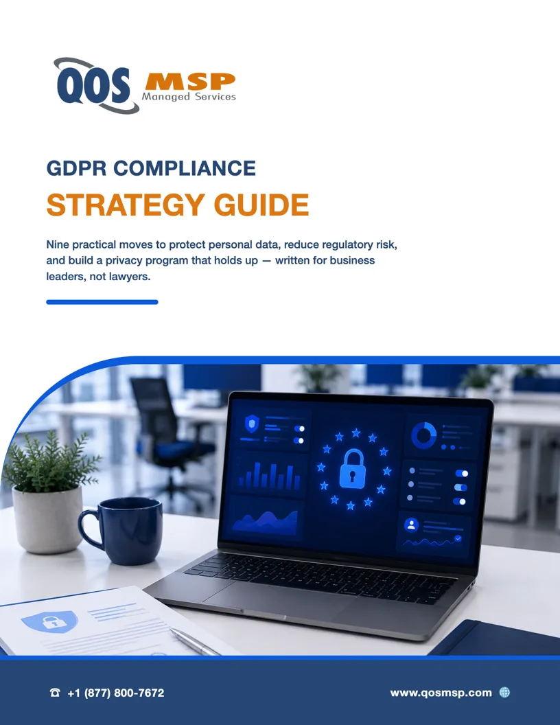 GDPR Compliance Strategy Guide cover - QOS MSP
