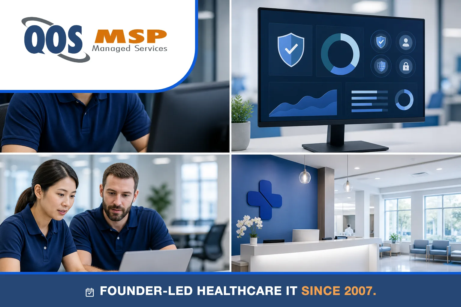 QOS MSP healthcare IT team implementing HIPAA safeguards across Indiana and Chicagoland