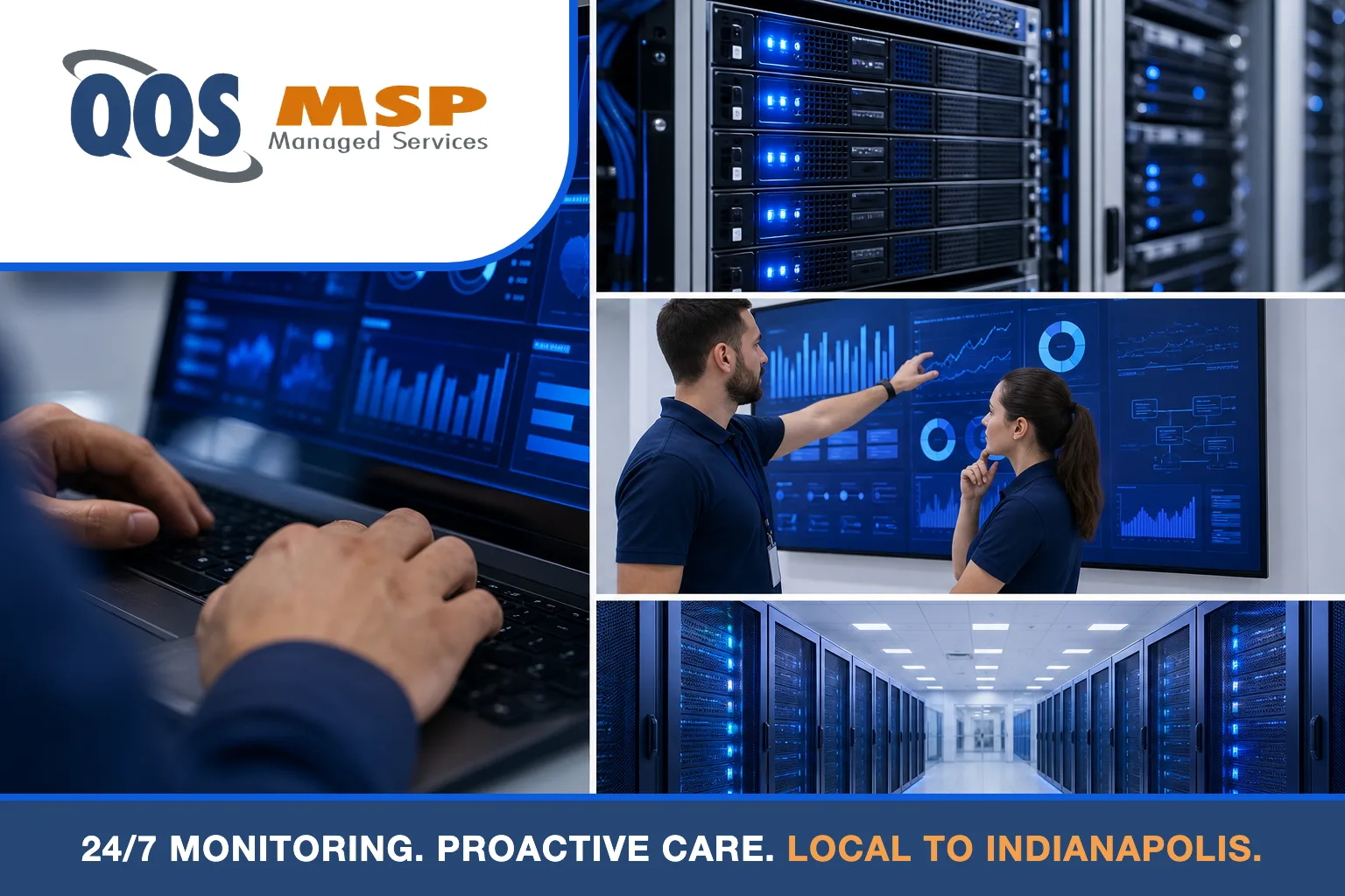QOS MSP team monitoring and maintaining business infrastructure