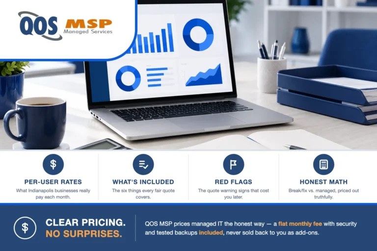 QOS MSP guide to managed IT services pricing in Indianapolis - per-user rates and what a fair quote includes