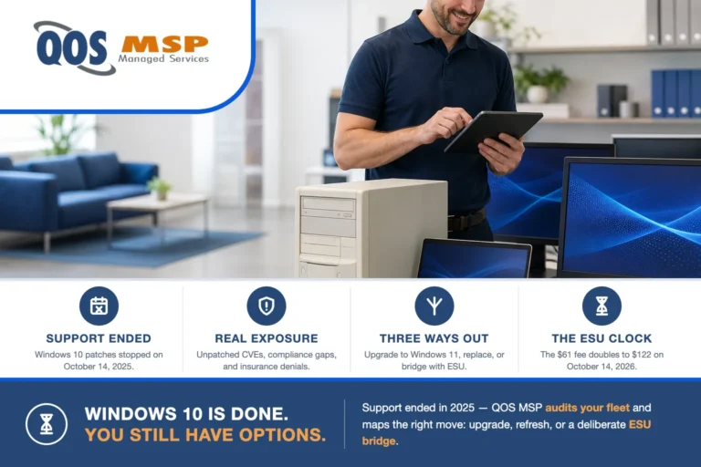 IT technician assessing a small-business fleet still running Windows 10 in 2026, planning desktop upgrades, refreshes, and ESU